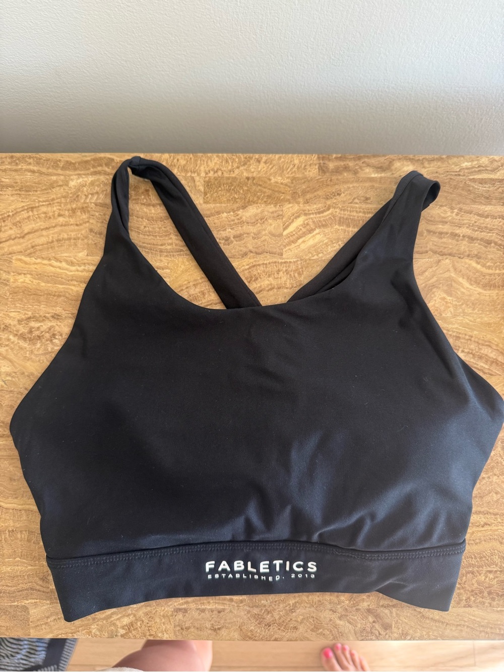 Fabletics Black Crossback Sports Bra